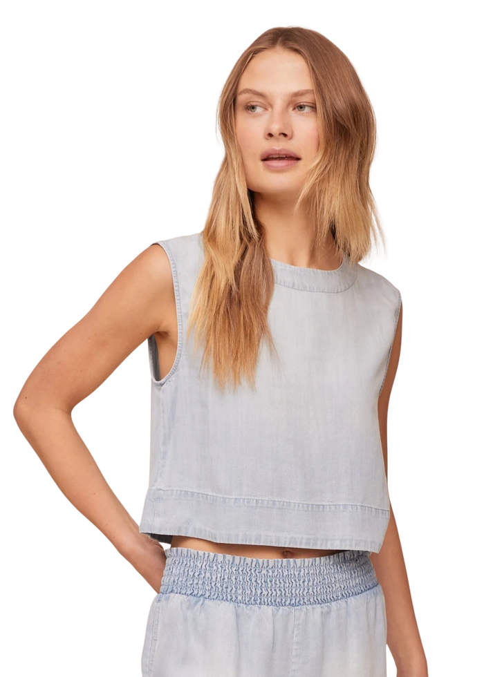 Boxy Button Back Top