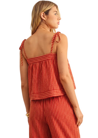 Striped Print Spaghetti Strap Top