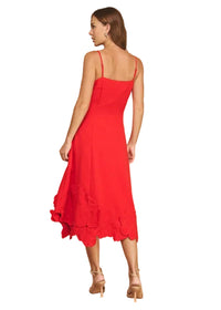 Floral Sleeveless Square Neck Midi Dress