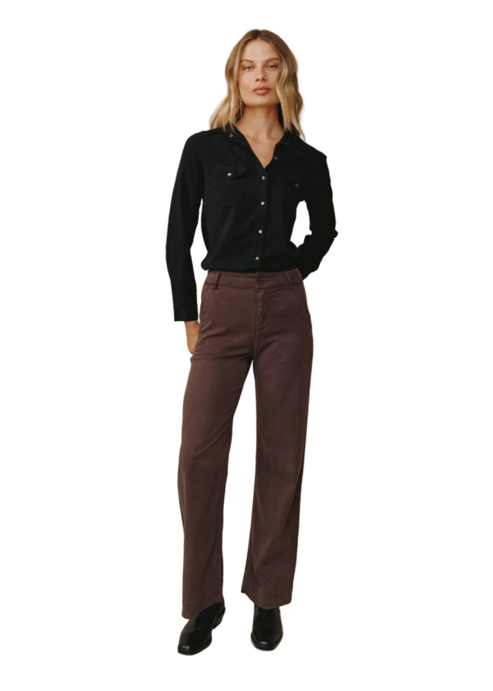 Sydney Wide Leg Pant - Chestnut Brown