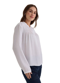 Long Sleeve Pintuck Pullover