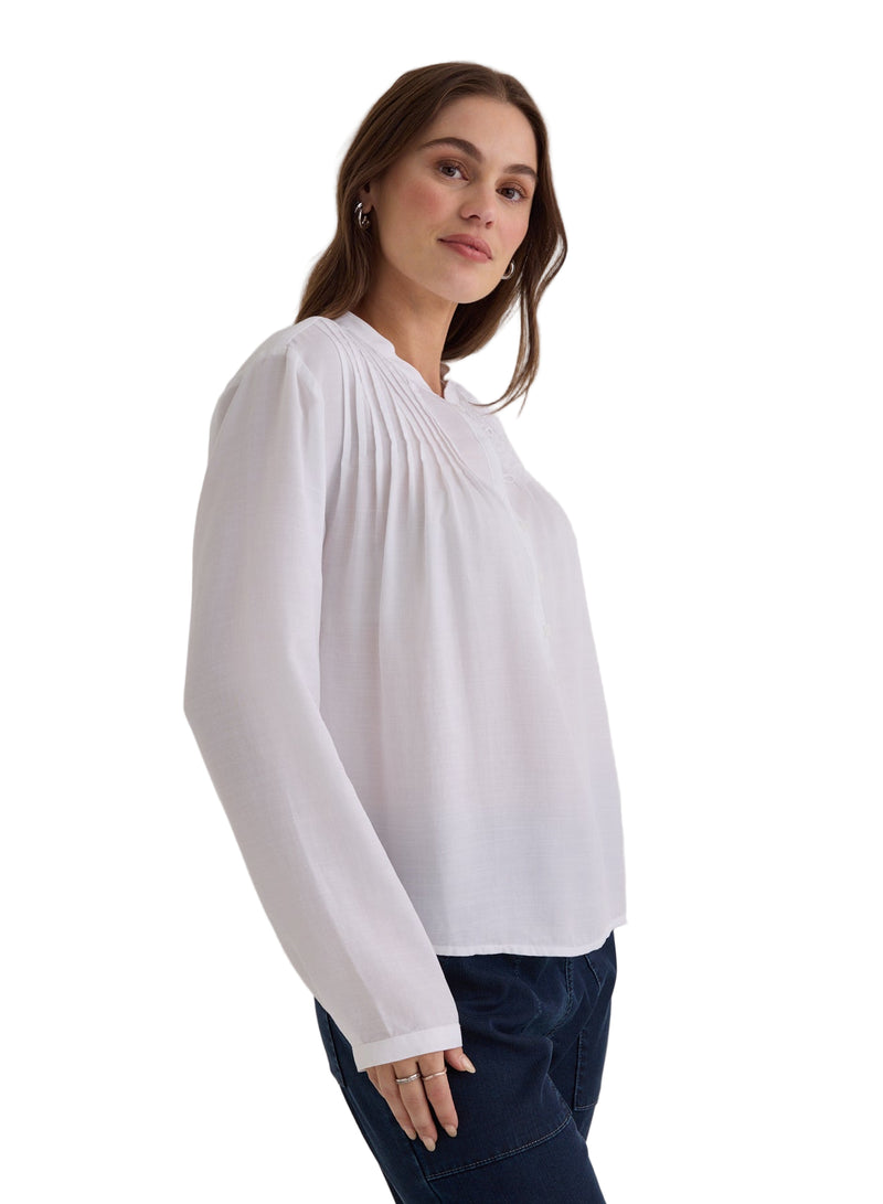 Long Sleeve Pintuck Pullover