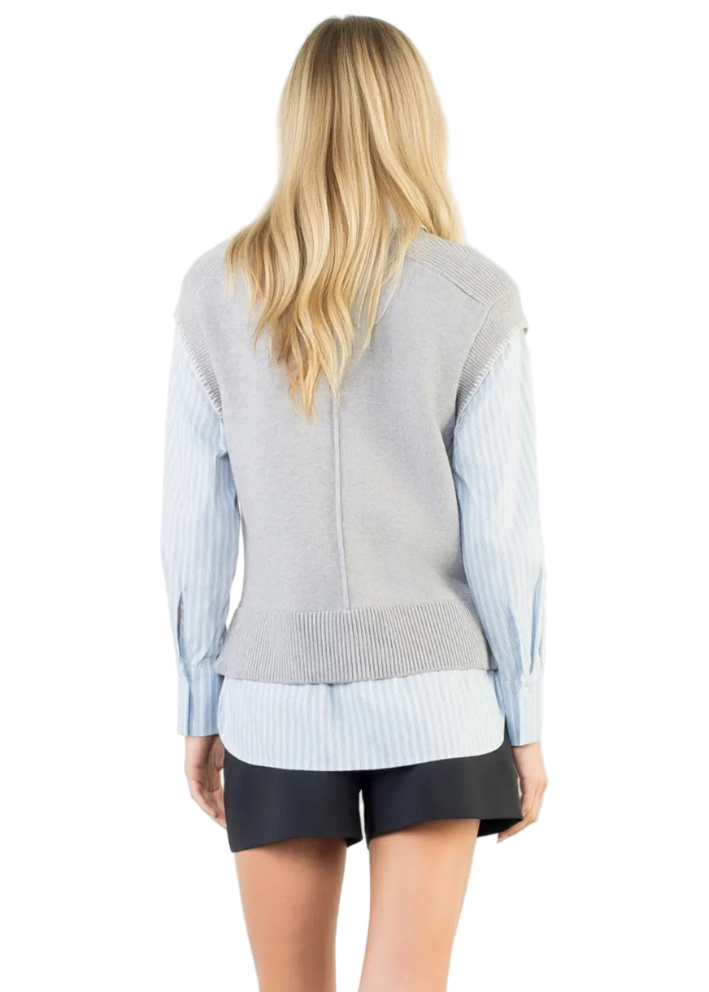 V-Neck Layered Knit Top