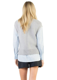 V-Neck Layered Knit Top