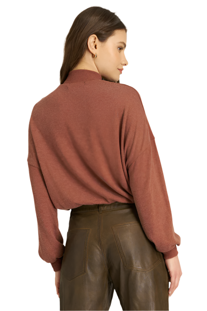 Veda Heathered Cozy Mock Neck