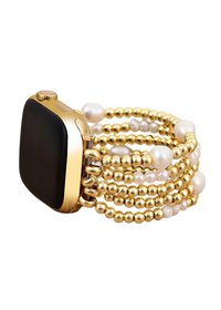 Gold and Pearl Stretch Apple Watch Strap