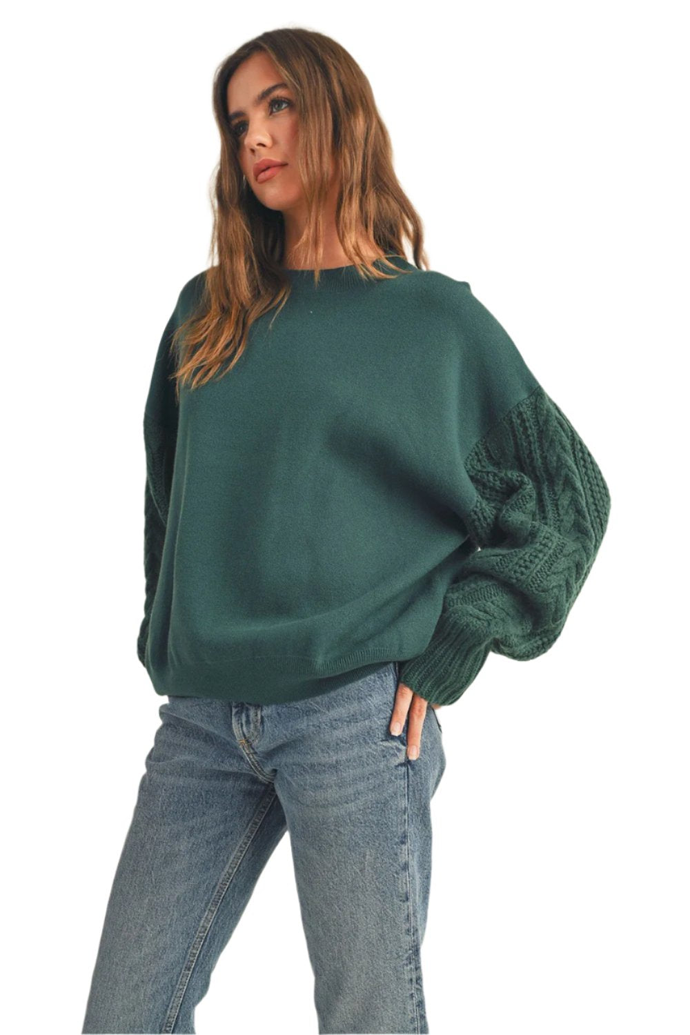 Cable Sleeve Sweatshirt