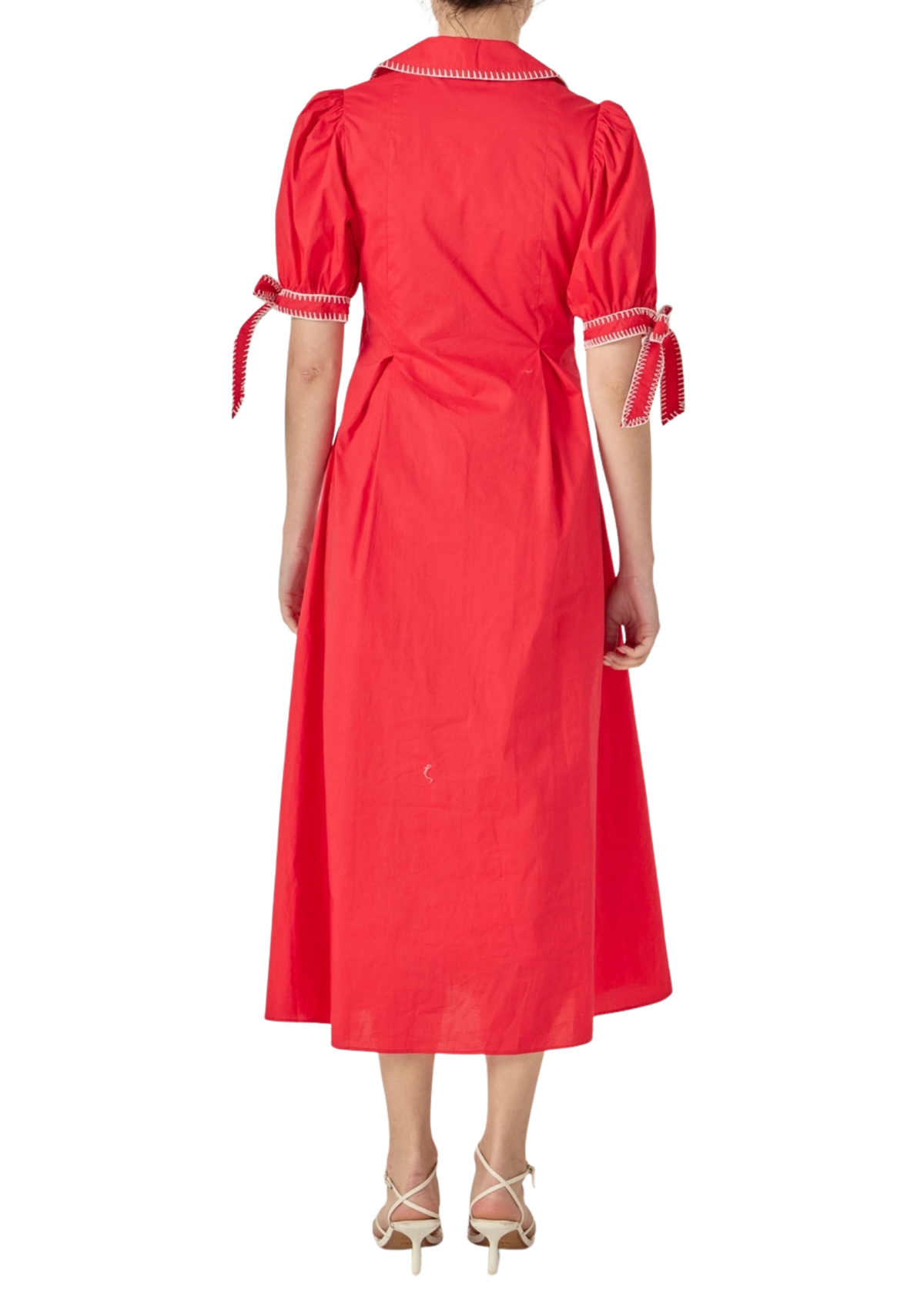 Stitch Detailed Midi Dress