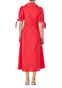 Stitch Detailed Midi Dress