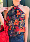 Tesni Embroidered Puff Sleeve Maxi Dress