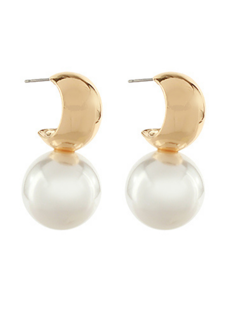 Pearl Drop Hoops