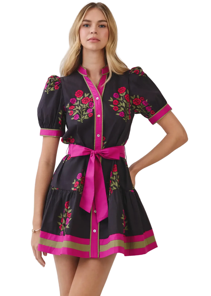 Floral Print Belted Mini Dress