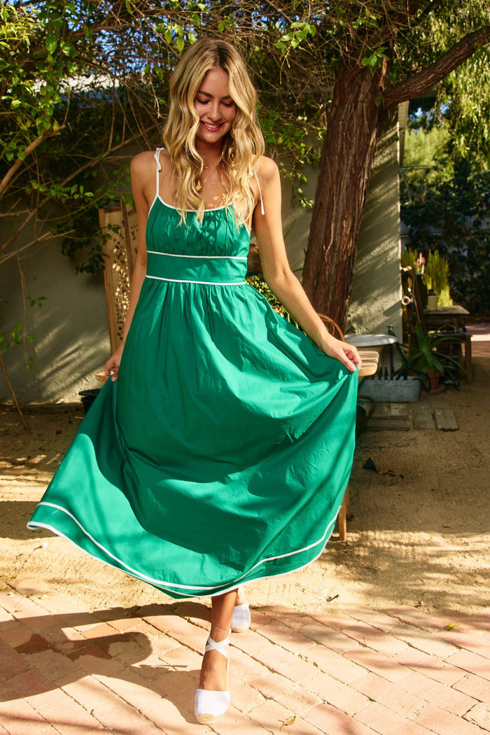 Contrast Strap Maxi Dress