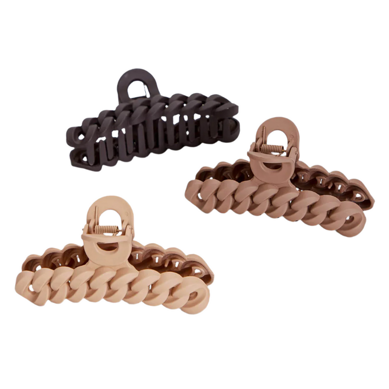 Chain Claw Clip 3 Pc Set - Neutral