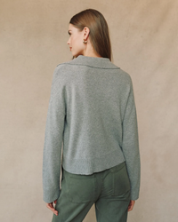Pullover Sweater w/ Collar, Heather Moon
