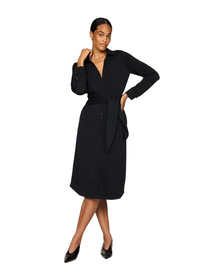 Tie-Waist Midi Shirt Dress