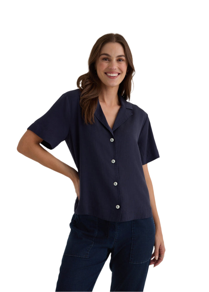 Short Sleeve Flowy Button Down