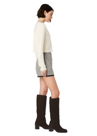Suiting With Faux Leather Trimmed Shorts