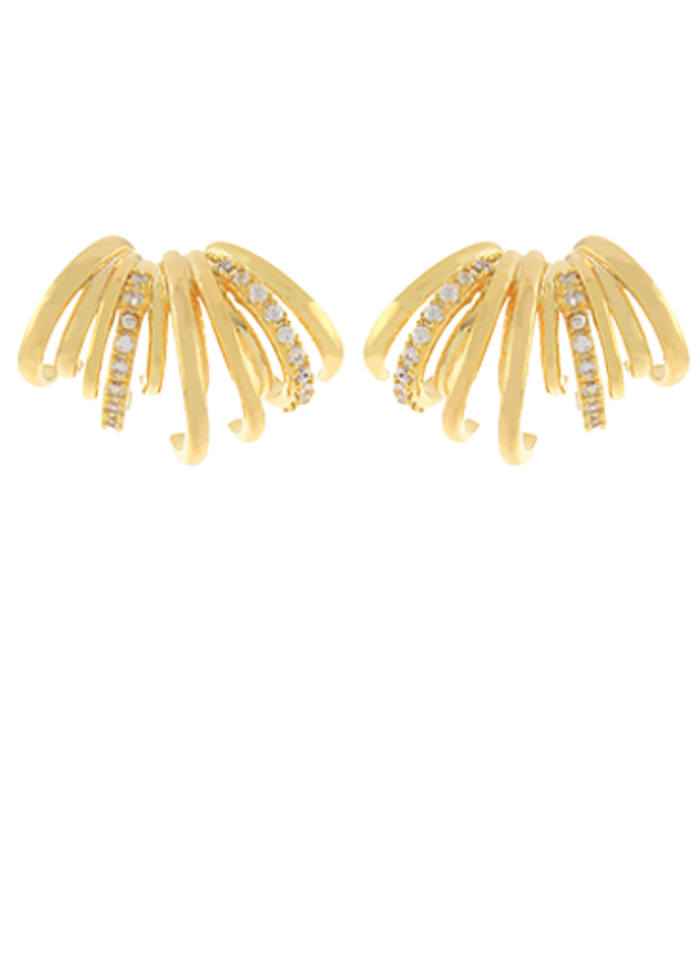 Multi Layered Pave Crystal Hoops