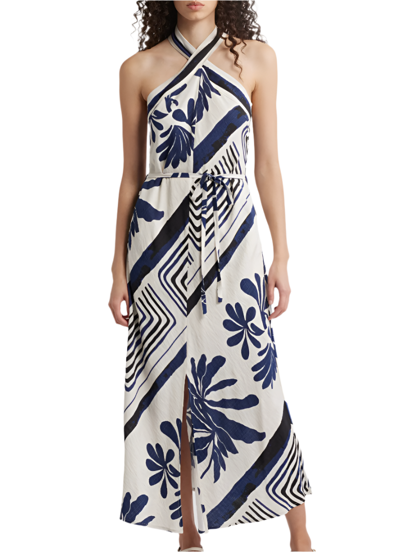 Brynlee Printed Halter Maxi Dress