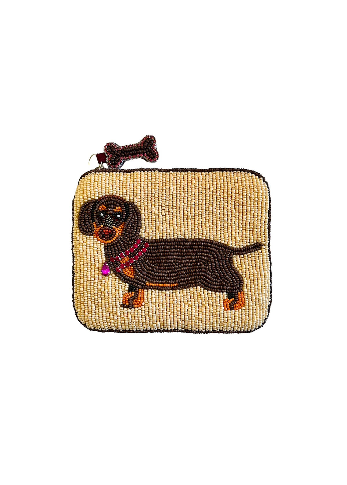 Dachshund Dog Beaded Coin Purse