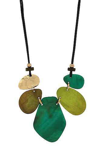 Geometric Shape Link Necklace Set