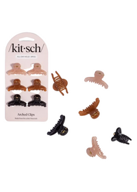 Mini Arched Clips 6pc Set - Soft Pink, Mocha & Black