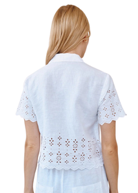 Short Sleeve Embroidered Button Down