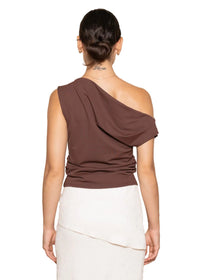 Basic One Shoulder Slant Top