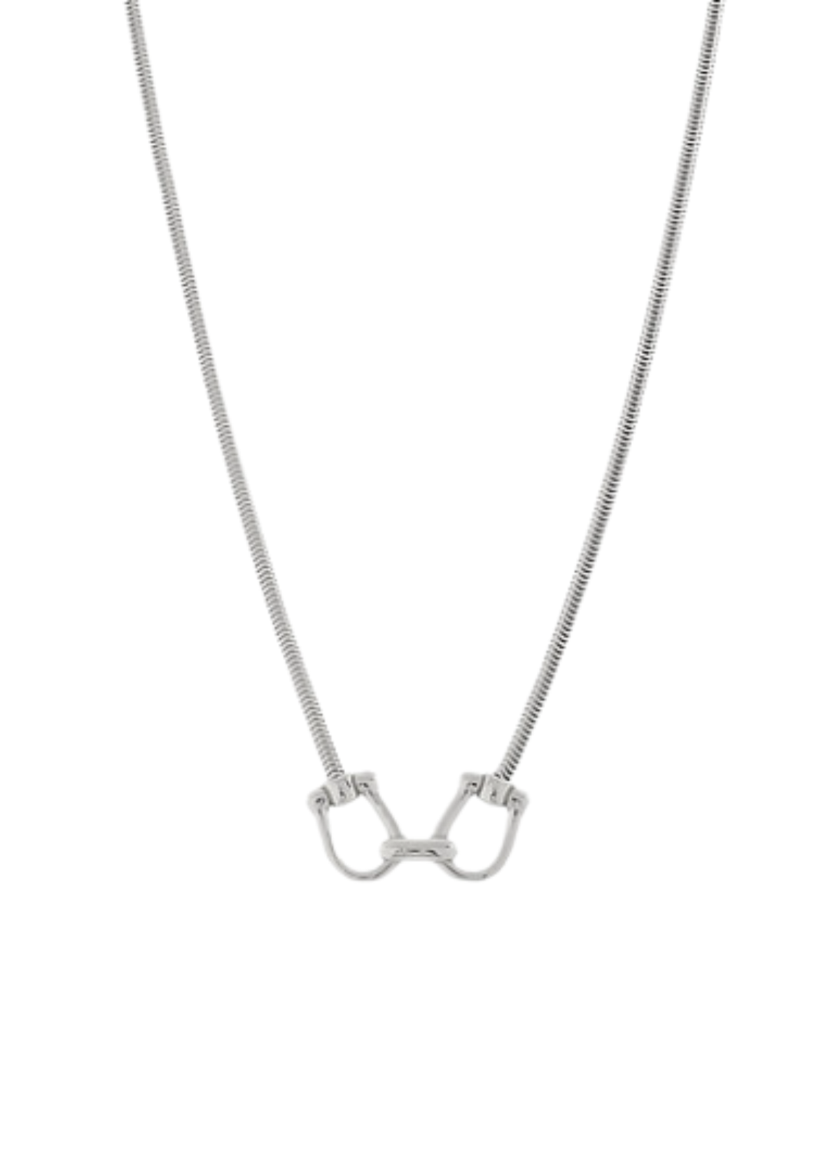 Linked Horseshoe Snake Chain Necklace - Gold