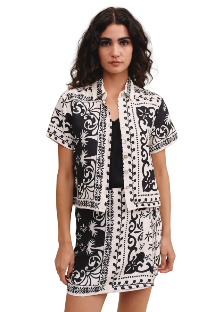Bandana Short Sleeve Camp Shirt