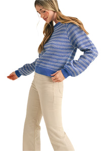 Geometric Stripe Knit Sweater