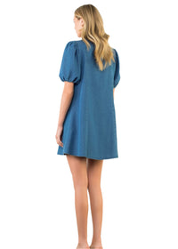 Mixed Media Denim Dress