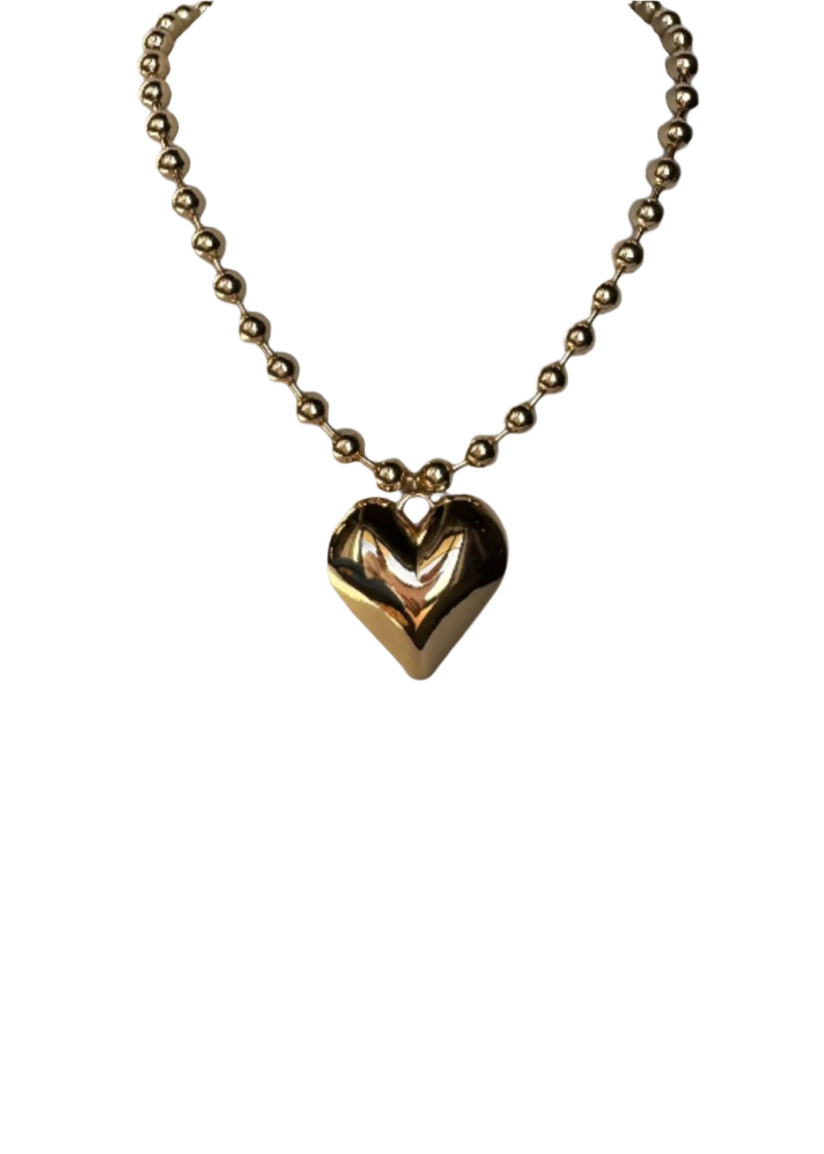 Bold Heart CCB Ball Necklace