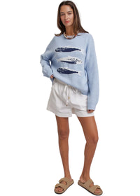Seaside Sardine Oversized Summer Knit Sweater