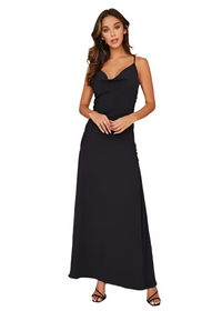 Cowl Neck Spaghetti Strap Gown