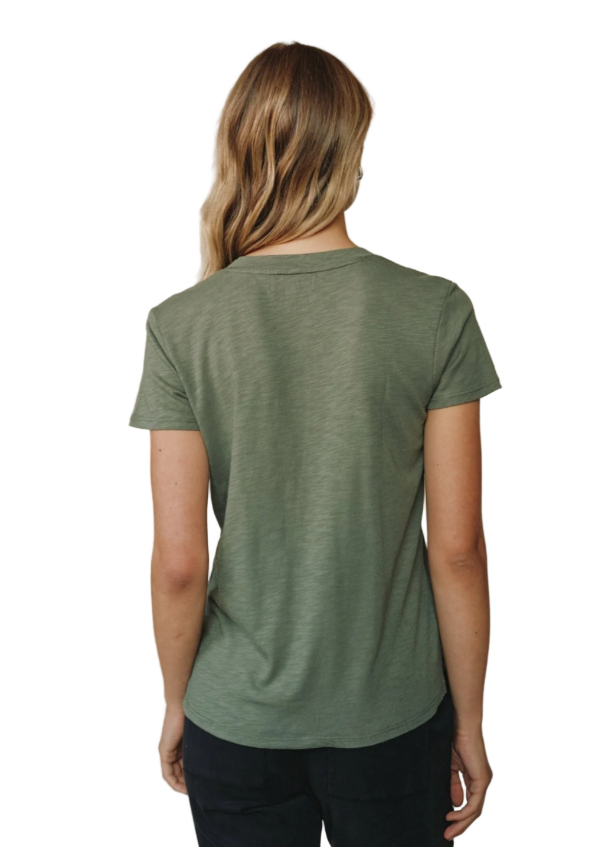 Side Slit V-Neck Tee - Fernwood