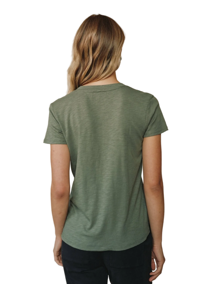 Side Slit V-Neck Tee - Fernwood