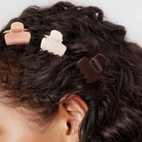 Plastic Mini Cloud Claw Clips 8 pc Set-Rosewood