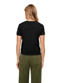 Short Sleeve Crew Neck Knit Top