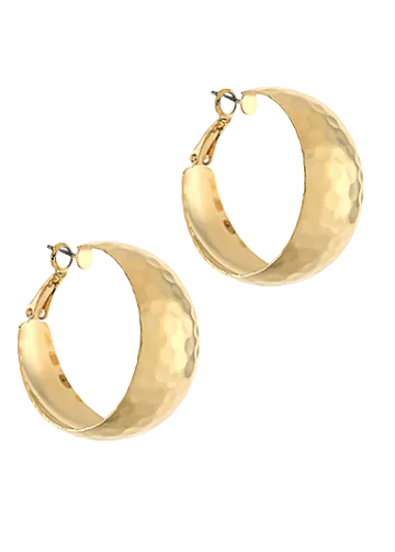 Hammered Metal Hoops-Gold