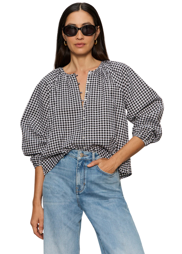 The Perfect Gingham Button Blouse