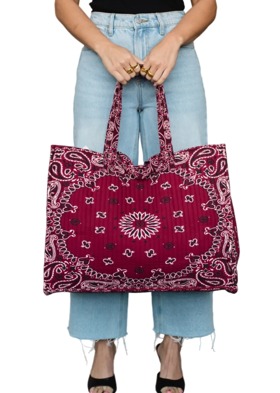 Burgundy Bandana Tote
