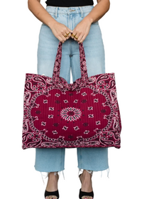 Burgundy Bandana Tote