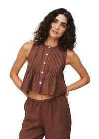 Sleeveless Pintuck Top