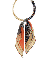 Silk Scarf  Wrapped Collar Necklace -