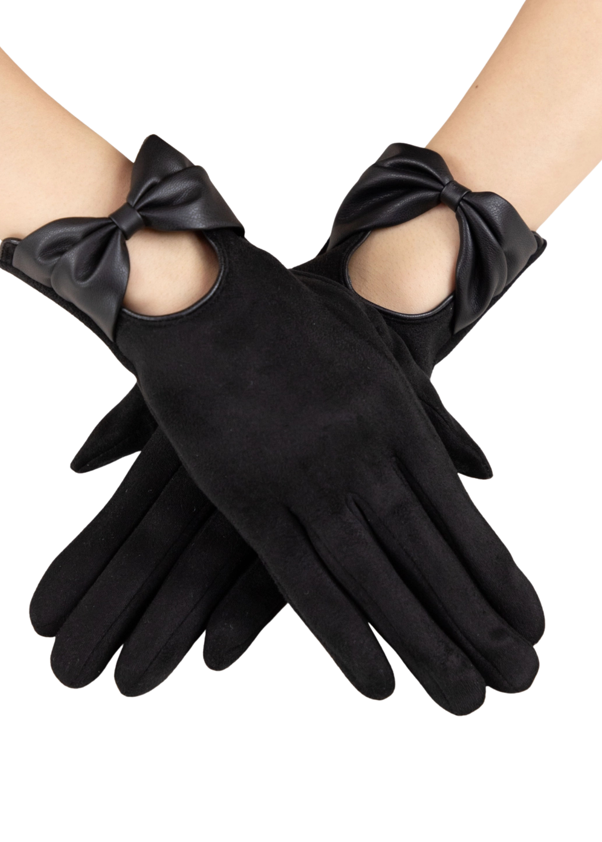 Bow Leatherette Gloves