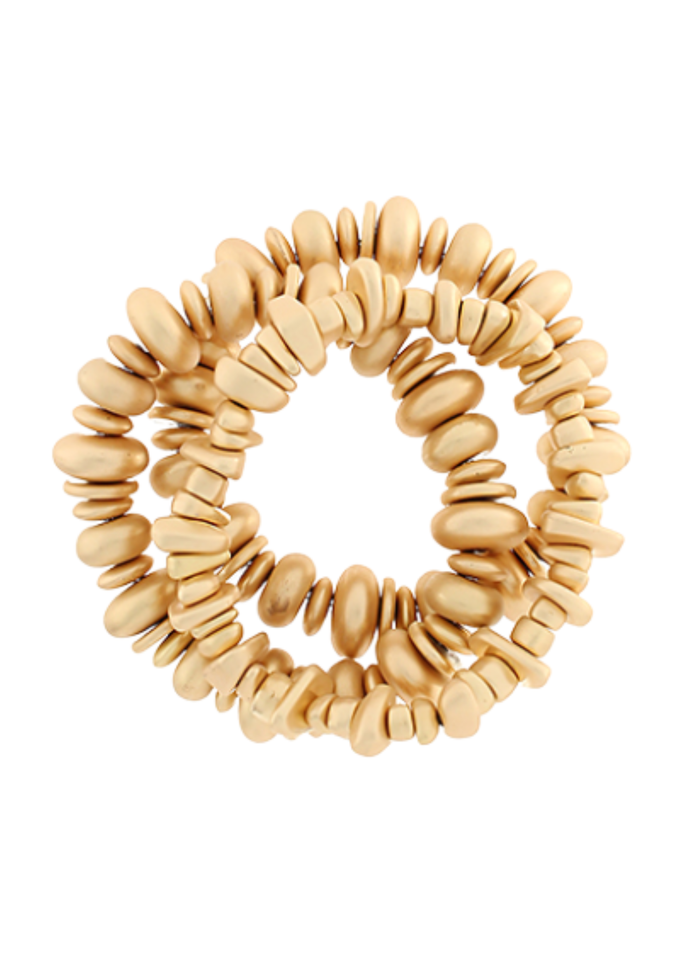 3 Row Chip & Rondelle Shaped Bracelet