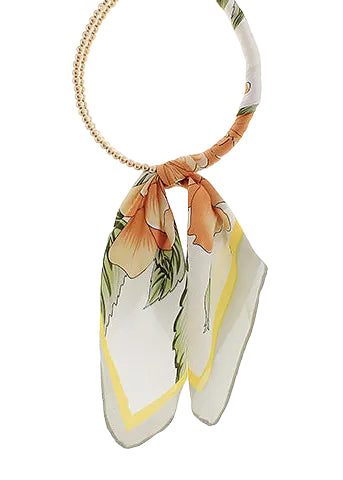 Silk Scarf Wrapped Collar Necklace