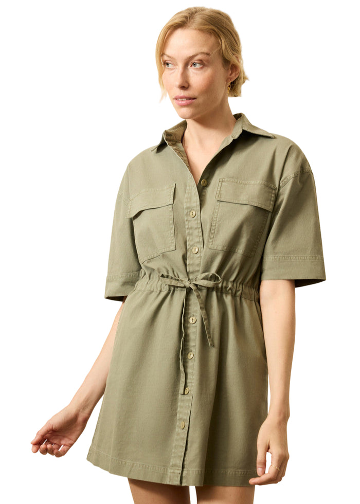 Utility Twill Mini Shirtdress